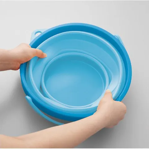 Xô mềm gấp gọn cao cấp Nakaya 7.8L màu xanh dương - Nội địa Nhật Bản
