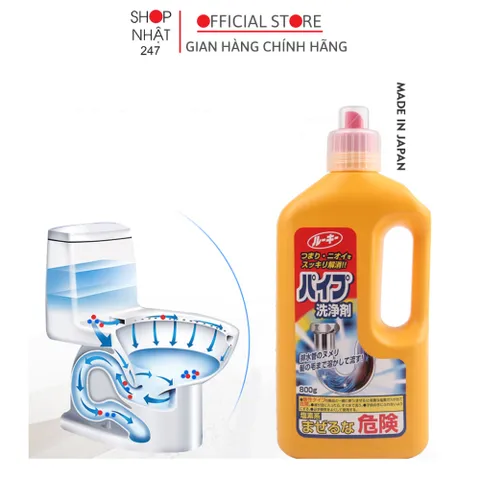 Chai thông tắc đường ống cống thông tắc bồn cầu bồn rửa bát 800g nội địa Nhật Bản - Nakaya