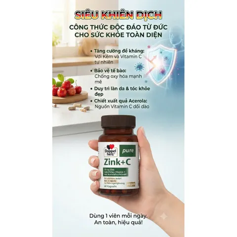 Zink+C Doppelherz Pure của Đức - 60V