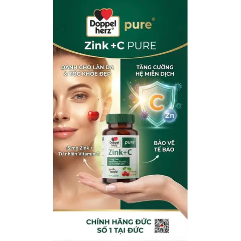 Zink+C Doppelherz Pure của Đức - 60V