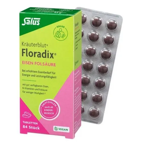 Viên sắt hữu cơ Floradix Salus - Hộp 84 viên