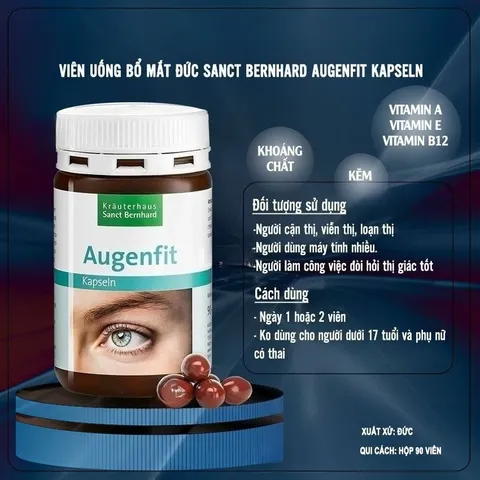 Viên uống bổ mắt Augenfit Sanct Bernhard Kapseln giảm nhức mỏi mắt 90 viên