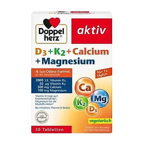 Viên uống bổ sung Canxi magie D3+K2+Calcium+Magnesium Doppelherz 30 Viên