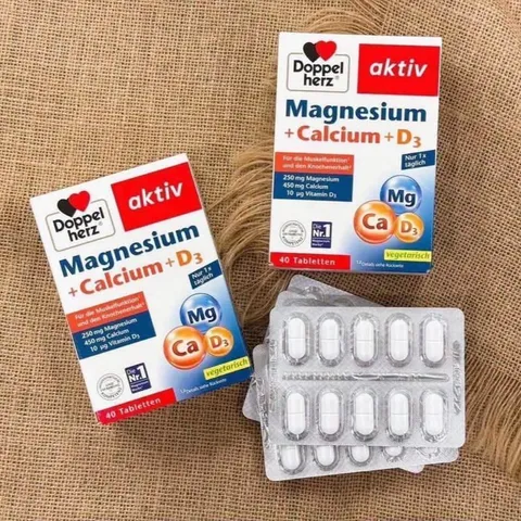 Magnesium + Calcium + D3 Đức - Hộp 40v