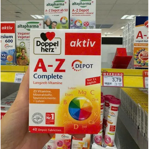 Viên uống vitamin tổng hợp Doppelherz A-Z Depot bổ sung vitamin và khoáng chất thiết yếu cho cơ thể - Hộp 40 viên