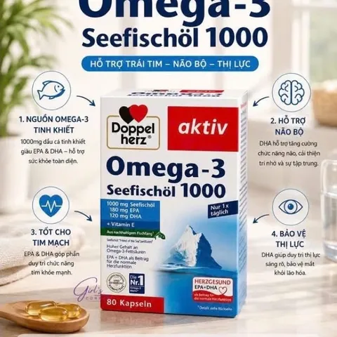 Dầu cá Omega 3 Seefischol 1000mg của Đức 80v