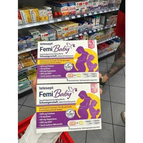 [Xách Tay Đức] Viên uống vitamin cho bà bầu Tetesept Femi Baby - Hộp 60 V