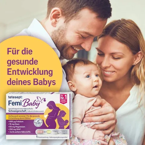 [Xách Tay Đức] Viên uống vitamin cho bà bầu Tetesept Femi Baby - Hộp 60 V