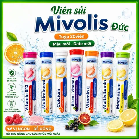 Viên sủi Mivolis Đức ống 20 viên  [Date mới]