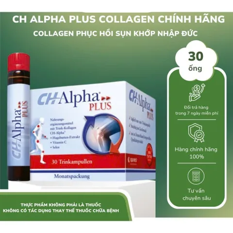 Collagen hỗ trợ phục hồi sụn khớp Ch Alpha Plus của Đức Đức dạng nước - Hộp 30 ống