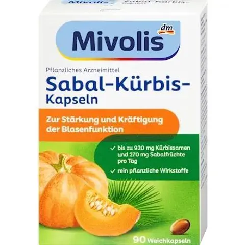 Viên uống bí đỏ hỗ trợ thận & bàng quang Mivolis Sabal, 90 viên