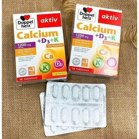 Viên uống bổ sung Canxi Calcium1200 D3+K Doppelherz hàng Đức - Hộp 30 viên
