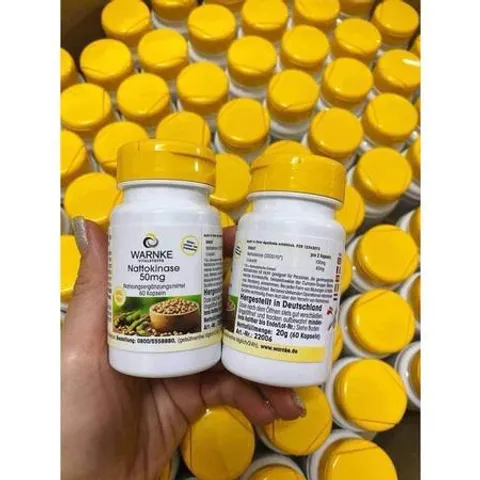 Viên uống chống đột quỵ WARNKE Nattokinase giúp ổn định huyết áp, hỗ trợ sức khỏe người cao tuổi, lọ 60 viên hàng ĐỨC 862708