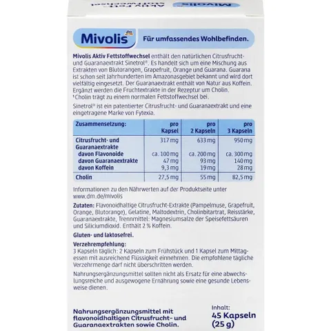 Viên uống giảm cân Aktiv Fett-Stoffwechsel Mivolis - 45V