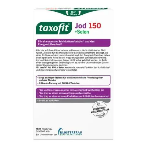 Viên uống hỗ trợ tuyến giáp Taxofit Jod 150 + Selen Depot 60V của Đức