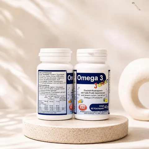DHA - Omega 3 Junior nội địa Đức cho trẻ em, các bé từ 4 tuổi, 60 viên, bổ mắt , bổ trí não