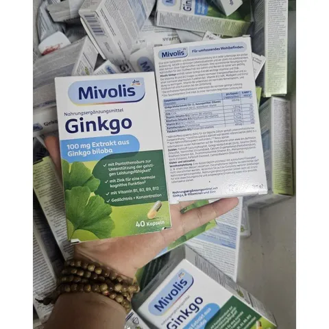 [Hàng Đức] Viên uống bổ não Ginkgo Mivolis, giảm stress, tăng cường trí nhớ, hộp 40 viên