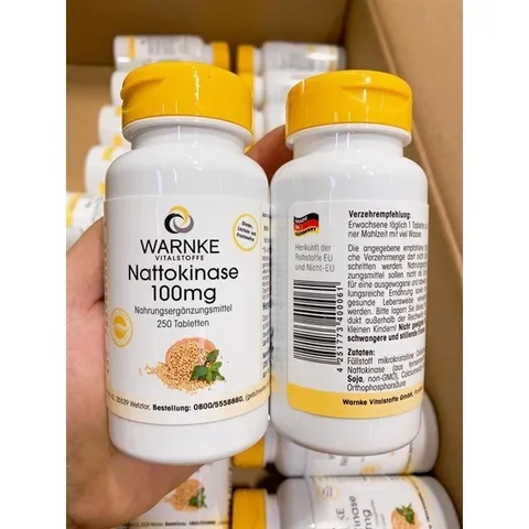 Viên uống phòng ngừa đột quỵ tai biến mạch máu não Nattokinase Warnke 100mg Lọ 250 Viên