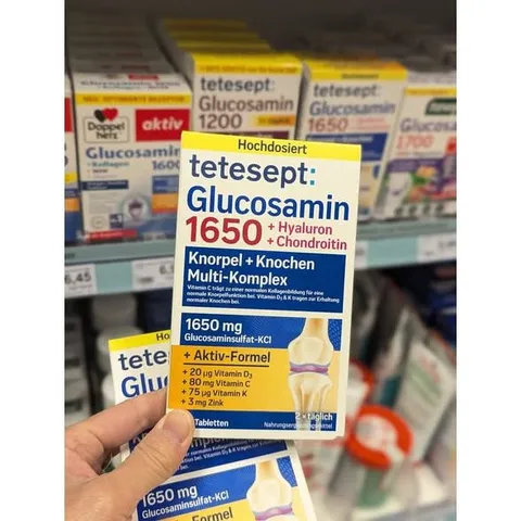 Viên uống Glucosamin 1650 Tetesept bổ xương khớp, giảm đau mỏi hộp 40 viên, nội địa Đức