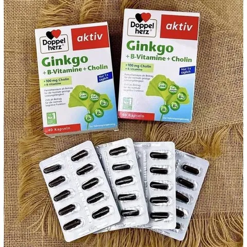 Viên uống bổ não Ginkgo Doppelherz hỗ trợ tăng cường tuần hoàn não và cải thiện trí nhớ (Hộp 40 viên)