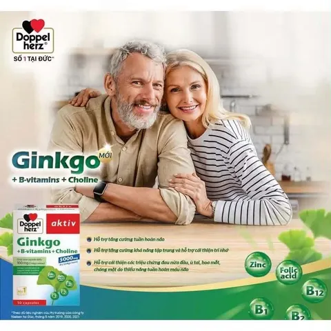 Viên uống bổ não Ginkgo Doppelherz hỗ trợ tăng cường tuần hoàn não và cải thiện trí nhớ (Hộp 40 viên)