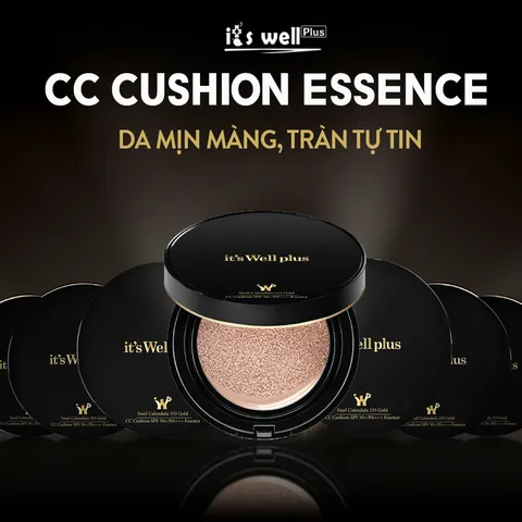 Phấn Nước Cushion Siêu Mịn Đẹp Tự Nhiên & Dưỡng Trắng Da it's Well plus Gold CC Cushion SPF 50+/PA+++