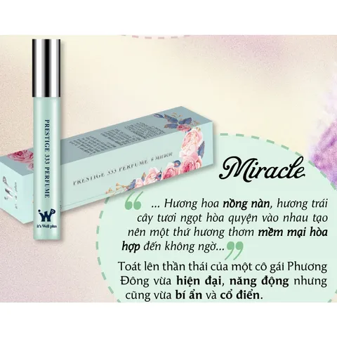Bộ 3 Nước Hoa Nhỏ Gọn Tiện Lợi Mang Đi Du Lịch it's Well plus Prestige 333 (Dung tích: 9ml/Chai)