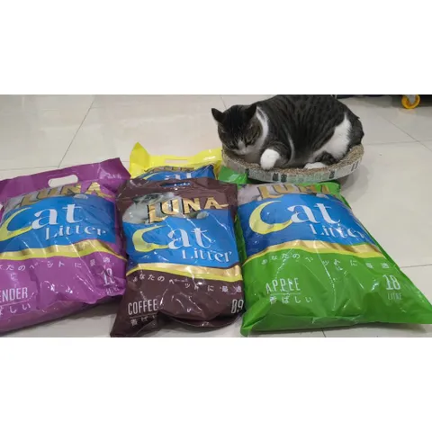 Tải 6 Túi Cát Mèo LUNA Cat Litter 9L - Cát Vệ Sinh Cho Mèo Khử Mùi, Vón Cục Siêu Nhanh