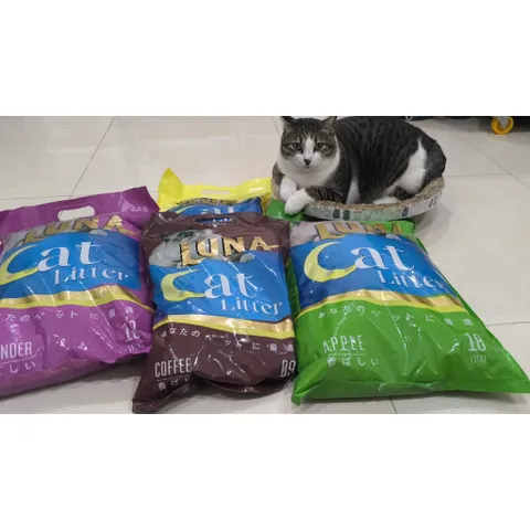 Tải 6 Túi Cát Mèo LUNA Cat Litter 9L - Cát Vệ Sinh Cho Mèo Khử Mùi, Vón Cục Siêu Nhanh