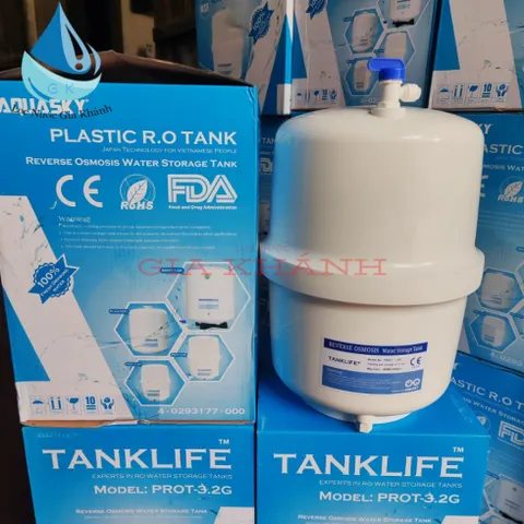 Bình áp nhựa máy lọc nước RO 3.2g kèm van phí 6