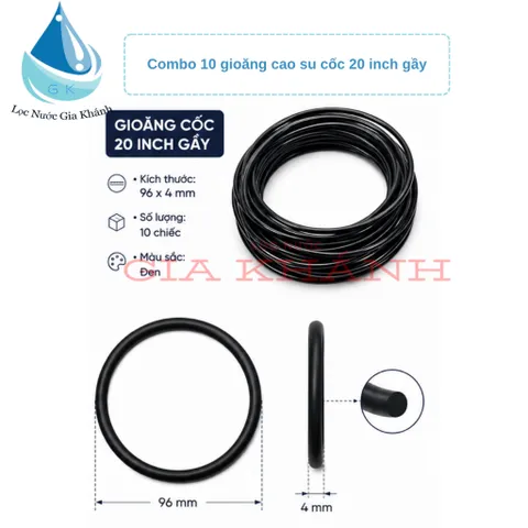 Combo 10 gioăng cao su các loại 10 inch, 20 inch gầy, vỏ màng RO