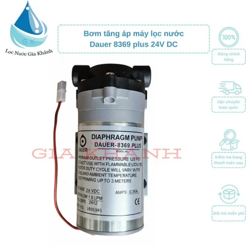 Bơm Dauer-8369 plus máy lọc nước ro, bơm tăng áp máy lọc nước
