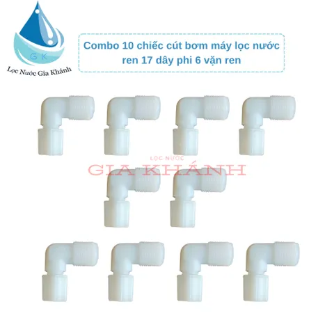 10 Cút Đầu Bơm Nối Nhanh, vặn ren cho máy lọc(Cút nối máy bơm 24v)