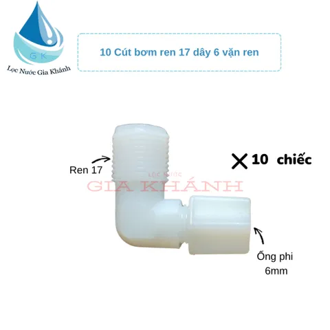 10 Cút Đầu Bơm Nối Nhanh, vặn ren cho máy lọc(Cút nối máy bơm 24v)