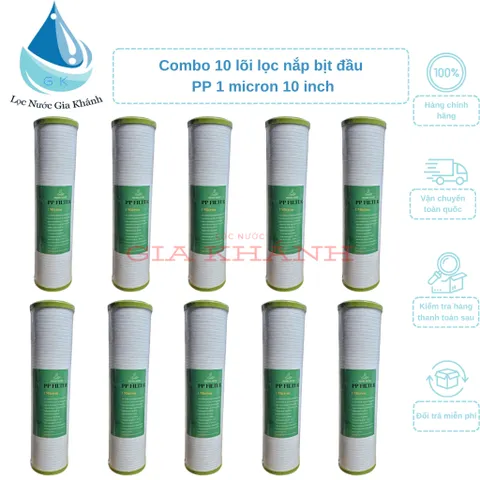 Bộ 10 lõi lọc nước 10 inch 1 Micron cho máy RO, Kangaroo, Karofi, Htech,...
