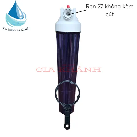 Cốc lọc thô 20 inch trong không kèm lõi lọc