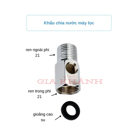 Bộ khẩu khóa chia nước máy lọc, van chia nước phi 6, phi 10 ren 21