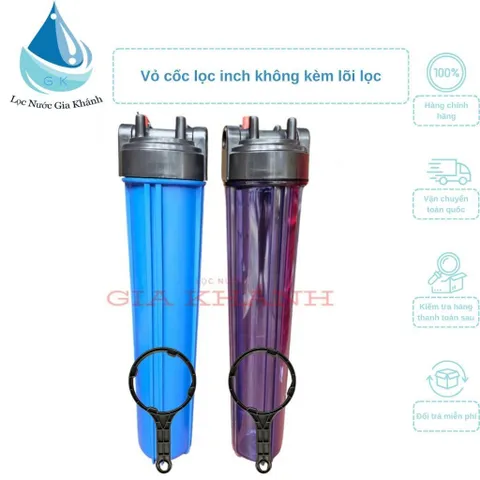 Vỏ cốc lọc thô 20 inch không kèm lõi lọc.