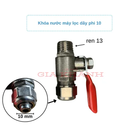Bộ khẩu khóa chia nước máy lọc, van chia nước phi 6, phi 10 ren 21