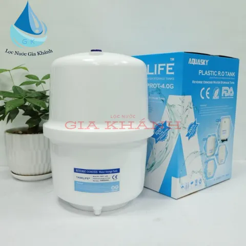 Bình áp nhựa 4.0G 10L ( tặng kèm van bình áp)