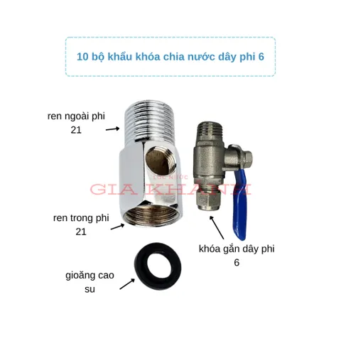 Combo 10 bộ khẩu chia, khóa nước, bộ chia nước cho máy lọc nước