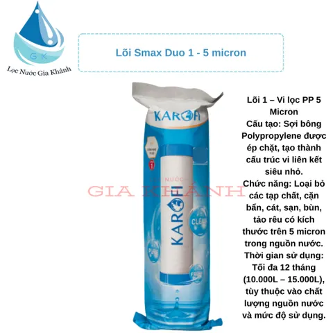 Bộ 4 Lõi Lọc Karofi Smax Duo 1 – 2 – 3 – 4 (Chính Hãng)