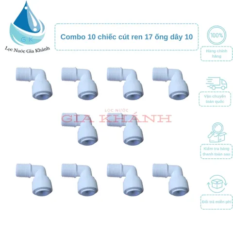 Combo 10 chiếc cút ren 17 ống dây 10