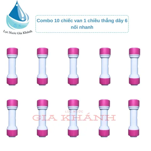 Combo 10 chiếc van 1 chiều thẳng dây 6 nối nhanh
