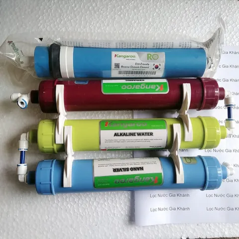 Bộ 04 Lõi Lọc Nước Kangaroo số 4,5,6,7 (RO+ Ceramic + Alkaline + Nano silver) chính hãng