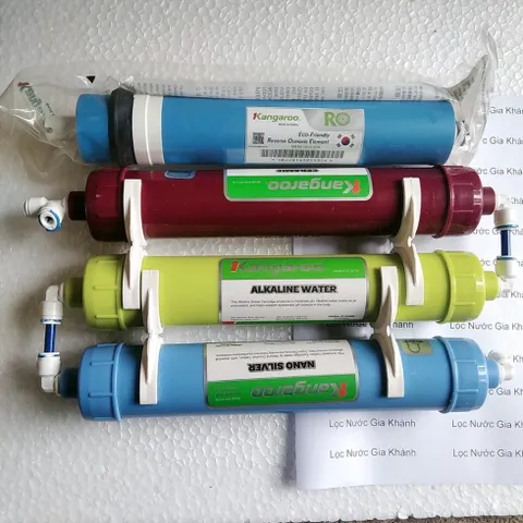 Bộ 04 Lõi Lọc Nước Kangaroo số 4,5,6,7 (RO+ Ceramic + Alkaline + Nano silver) chính hãng