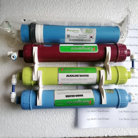 Bộ 04 Lõi Lọc Nước Kangaroo số 4,5,6,7 (RO+ Ceramic + Alkaline + Nano silver) chính hãng