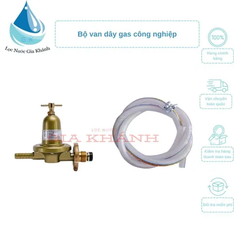 Combo van gas công nghiệp kèm 1,5 mét dây gas + siết dây