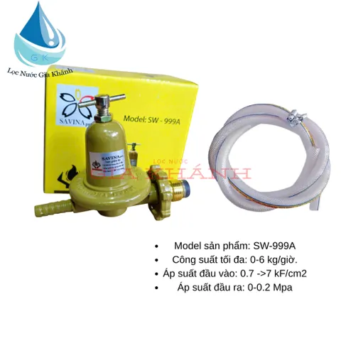 Combo van gas công nghiệp kèm 1,5 mét dây gas + siết dây