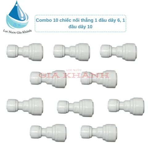 Combo 10 chiếc cút nối thẳng chuyển đổi dây phi 6 sang phi 10
